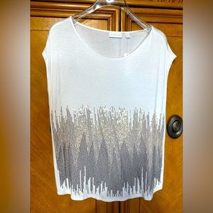 New White Glitter T Shirt